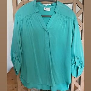 Milly Silk Tunic Top in Aqua